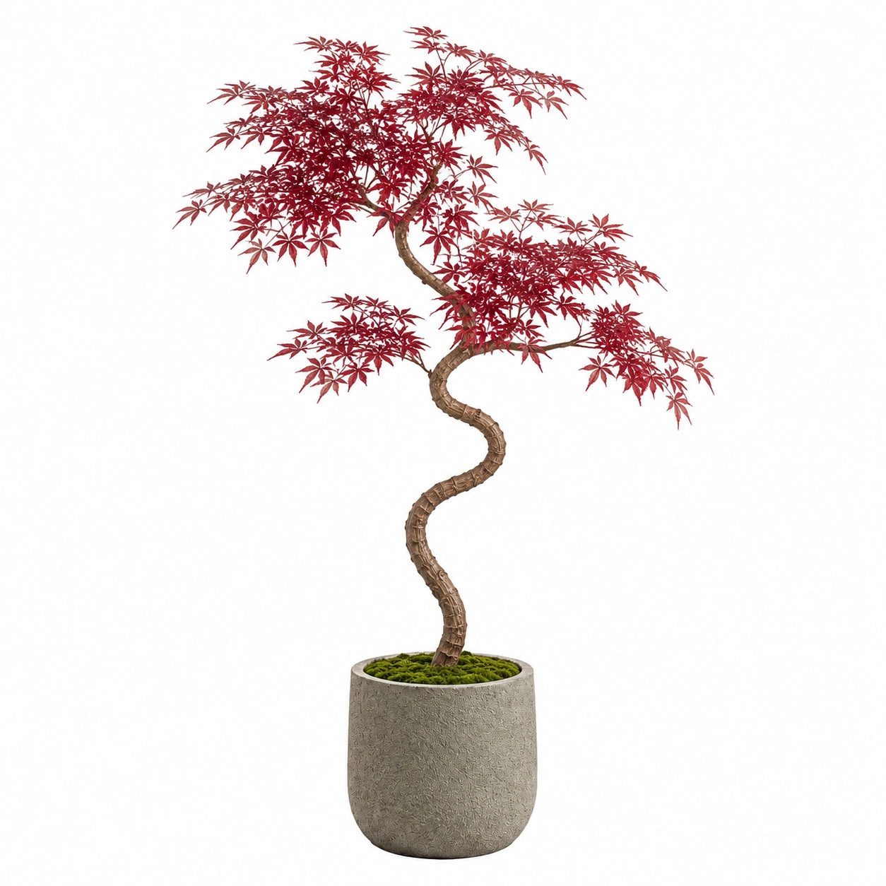 Arbre artificiel érable japonais 120 cm feuillage rouge en plastique décoration intérieure