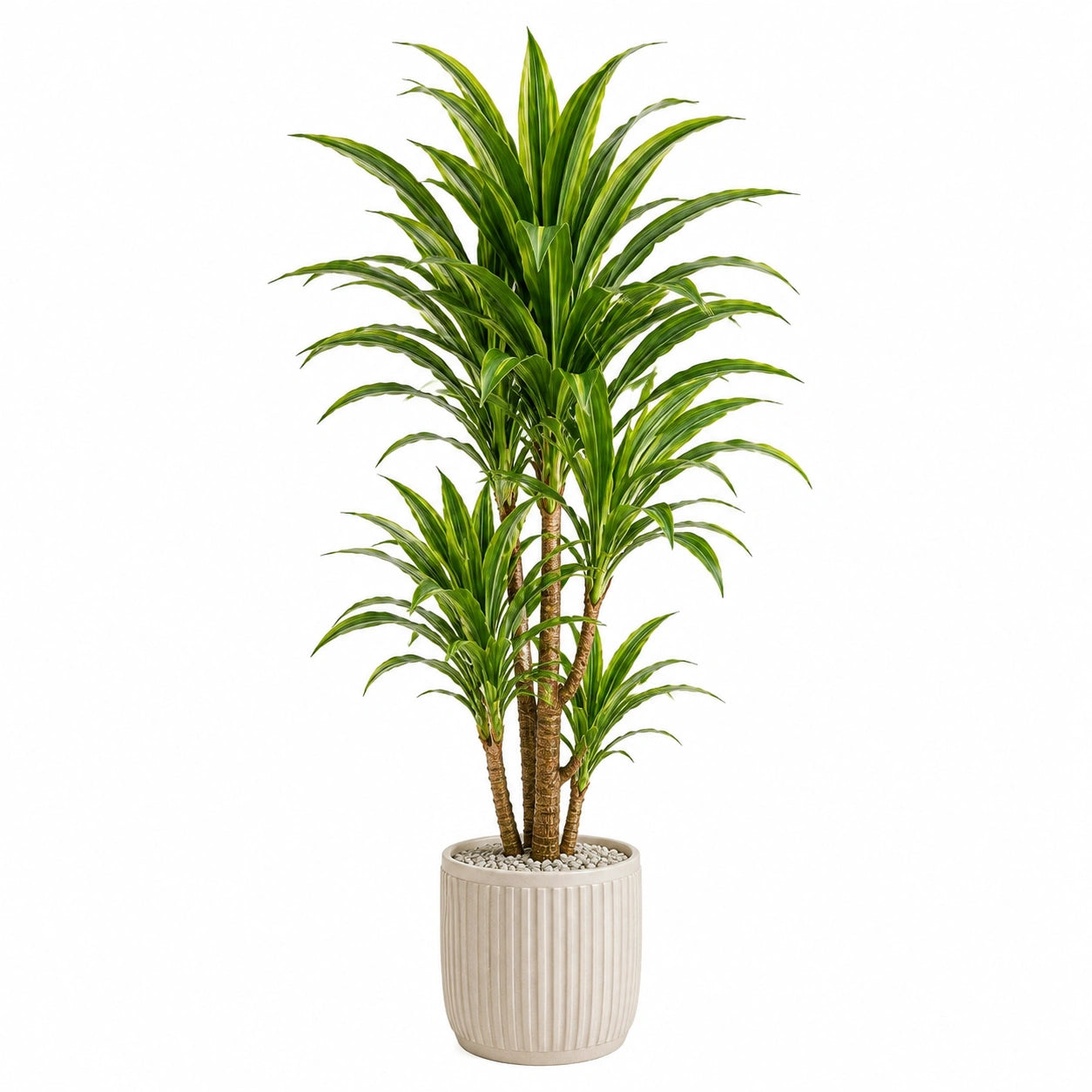 Plante artificielle dracaena 180 cm vert en plastique avec pot décoratif intérieur