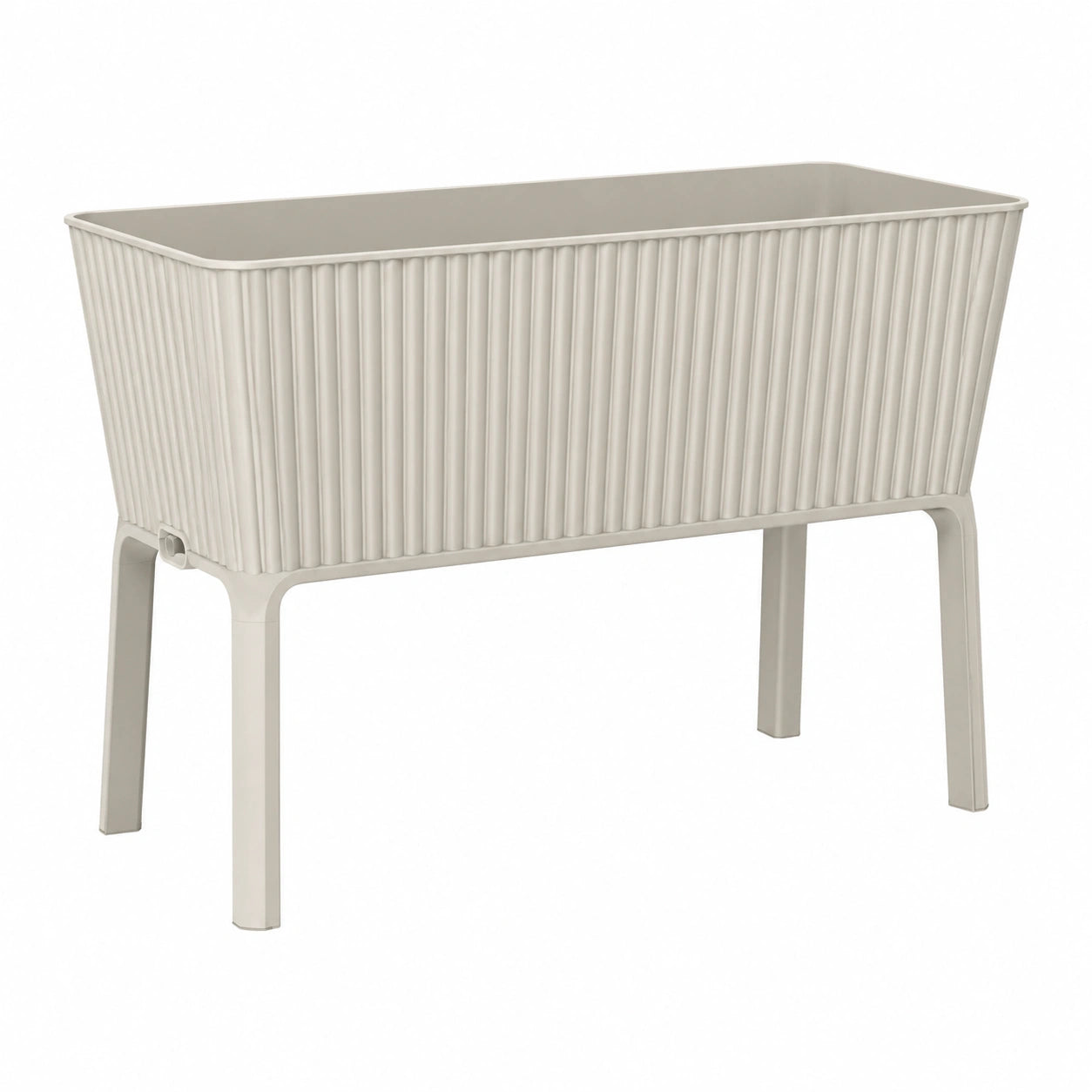 Jardinière sur pieds 80 x 40 x 70 cm en plastique beige pour extérieur