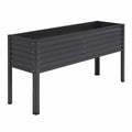 Jardinière surélevée 120 x 40 x 80 cm en acier noir pour potager extérieur