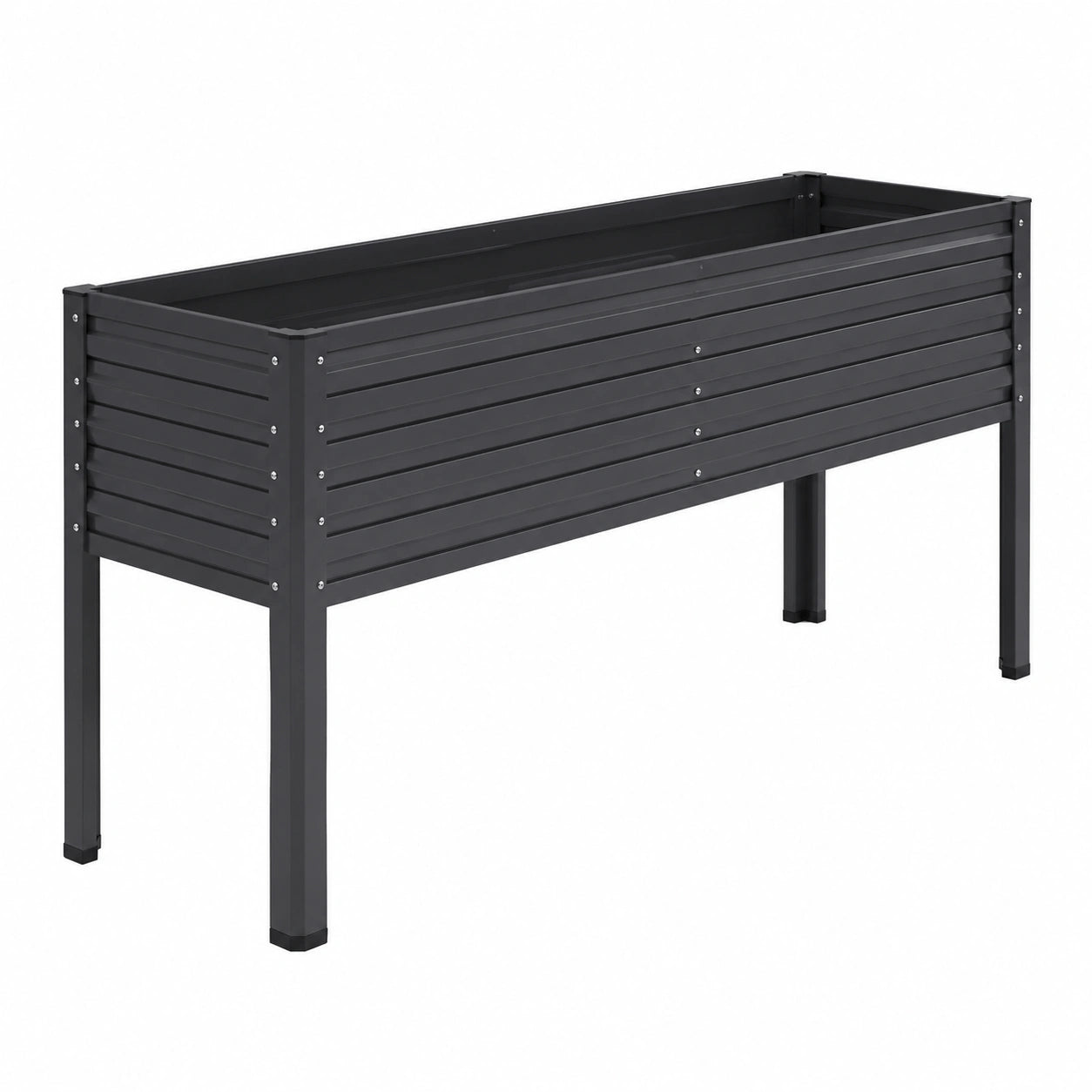 Jardinière surélevée 120 x 40 x 80 cm en acier noir pour potager extérieur