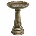 Bain d oiseaux sur pied 42 cm résine bronze style classique pour jardin