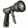 Pistolet d'arrosage multijets vert noir en plastique avec poignée ergonomique